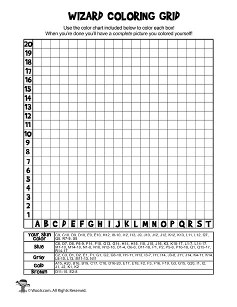 Printable Mystery Grid Coloring Pages